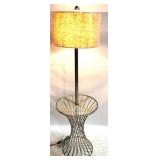 Vintage Glass & Metal 66" Floor Lamp w/ Table