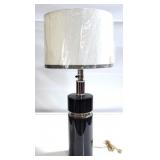 Vintage mid-century black & chrome cylinder lamp