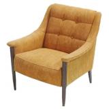 MCM Teak Orange Tweed Arm Chair