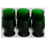 6 Forest Green Georgian Tumblers 4.5"