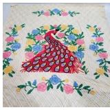 Peacock Chenille Vintage Bedspread