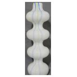 Tall White Art Glass Vase 14"