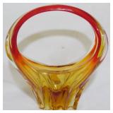 Viking Amberina Glass Basket 9.5"
