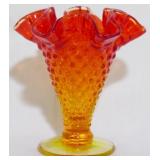 Fenton Amberina Hobnail 4" Vase