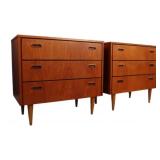 Pr English Mid Century 3 Drawer Chests