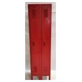 Vintage red double metal locker 66 x 18 x 12
