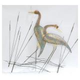 Curtis Jere Birds and Cattails Metal Art 36x34