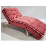 Vintage chrome base adjustable chaise lounge