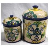 Mexican Pottery Canister Set - 2pc