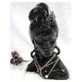 Art Pottery Head Lamp 13" Tall