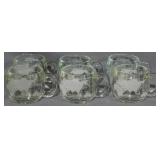 6 Nestle Glass World Mugs 3"