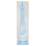 Fenton Blue Marble Cabbage Rose Swung Vase 10"