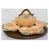 5pc California Pottery Bowl Set with Lazy Susan
