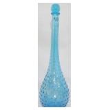 Italy Guildcraft Blue Glass Decanter 17.5"