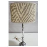 Contemporary 28" table lamp w/ zebra shade