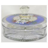 Hand Painted Candy Dish w/ lid 4x6.5"