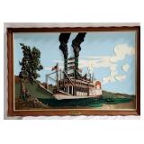 Vintage Framed 3D River Queen Art