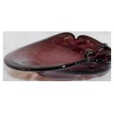 Murano Purple Glass Clam Bowl 2x7x8.5"