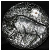 Blenko Glass Taurus Bull Paperweight 4"