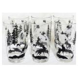 6 Hazel Atlas Stag Highball Glasses 5.5"