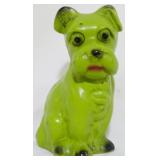 Painted Green Chalkware Dog 6"