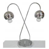 Vintage chrome mid-century double lamp