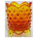 Fenton Amberina Hobnail Toothpick Holder 3"