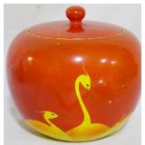 Vibrantly Painted Lidded Jar 6x6"