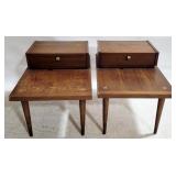 Milton Gershun Pair Step Down Side Tables