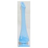 Fenton Blue Marble Cabbage Rose 10.5" Vase
