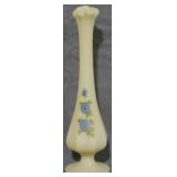 Fenton Yellow Satin Swung Vase 11" Painted