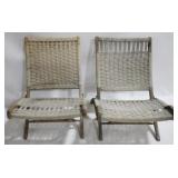 Pair Hans Wegner Woven Chairs
