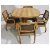 Vintage 5pc Dinette Set, padded Chairs w/ casters