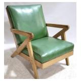 Vintage Atomic arm chair, vinyl upholstery