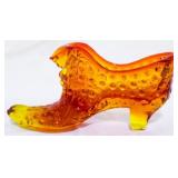 Fenton Amberina Glass Shoe 3x6x2