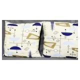 Pr Mid-Century Design Pillows 17x17