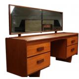 White and Newton 4 Drawer Mirrored Credenza