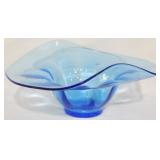 Vintage Electric Blue Glass Bowl 5x13"