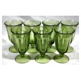 7 Vintage Old Williamsburg Olive Green Goblets
