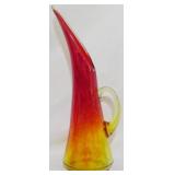 Kanawha Crackle Amberina Stretch Ewer 14.5"