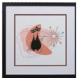 MID CENTURY MODERN ATOMIC CAT ON PINK