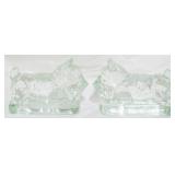 2 Glass Dog Candy Boxes 5x7x2.5