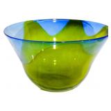 Signed Blenko Fire & Ice Large Bowl
