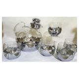 Ball Shaped Cocktail Pitcher w/ 5 glasses