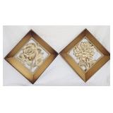 Pair Syroco Floral Wall Decor 10 x 10