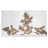 Vintage Syroco Dogwood 3 pc Wall Decor