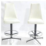 Pair Mid-Century Tulip Seat Barstools
