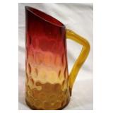 Amberina Glass Pitcher - 10.5" tall