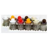 Vintage Spice Containers with Racks 4x12x3