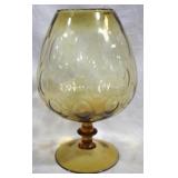 Vintage Amber Optic Italian Art Glass Vase